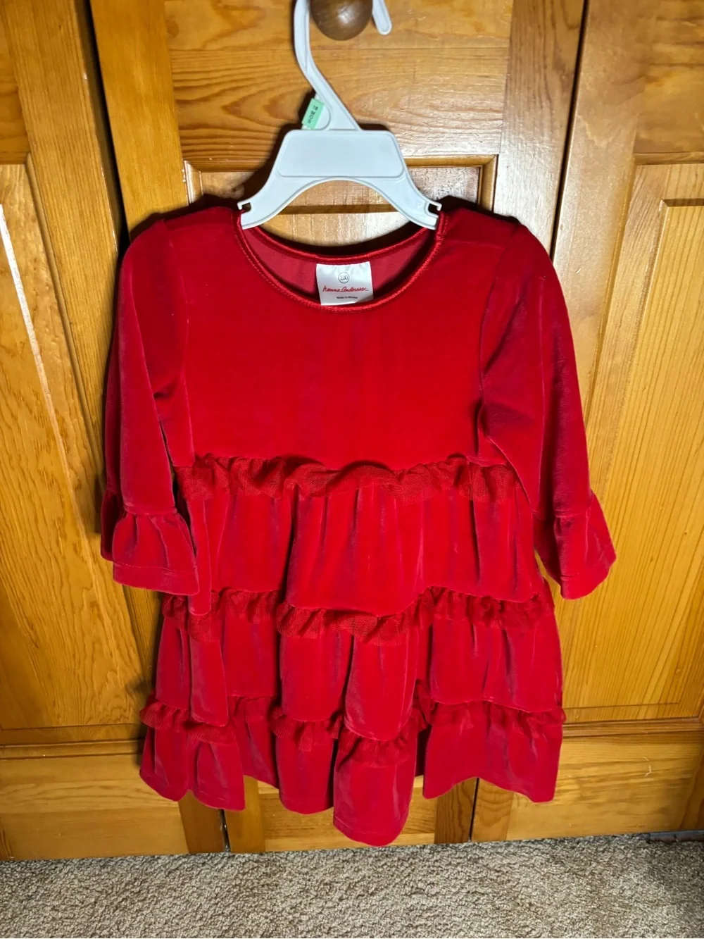 Hanna Andersson Red Velvet Ruffle Dress